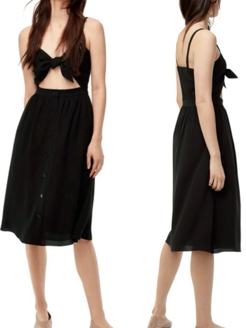 Wilfred Black Tie-Front Midi Dress